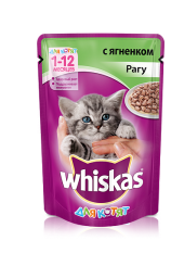 Whiskas для котят рагу с ягненком 85 гр.